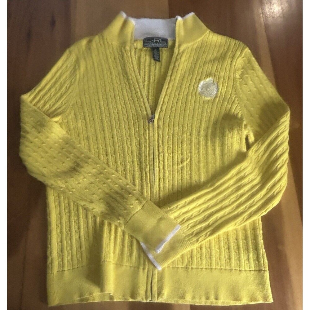 RLX Ralph Lauren Bright Yellow Cable Zip Cardigan